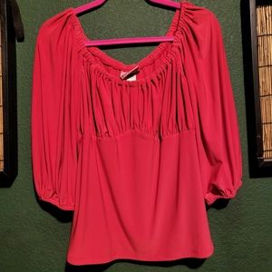 Red vixen peasant top